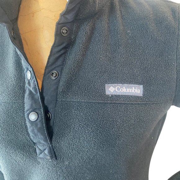 Columbia Benton Springs Half Snap Pullover Fleece Top Women's Sz S Black#67R - Picture 6 of 10